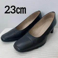 ✨パンプス ブラック 黒 レザー パンプス 中ヒール 冠婚葬祭 卒業式 卒園式