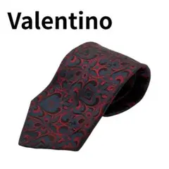 Valentino ヴァレンティノ ネクタイ 総柄 ボルドー ネイビー