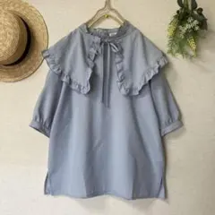 新品★ehak sopo byサマンサモスモス★スタンドフリルブラウス＊付け衿付