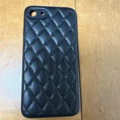 キルティング風 iPhoneケース ブラック ストーン付き - メルカリ