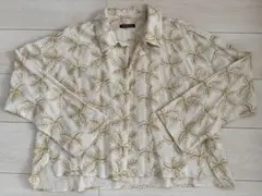 NOMBRE IMPAIR 葉柄刺繍8部丈袖シャツ