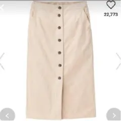 【新品/未着用】GU コーデュロイスカート フロントボタン タイトスカート