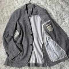 CIRCOLO ジャージー アンコンジャケット 2B チェック 44 グレー
