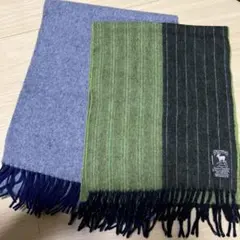 HILLTOP BRAND マフラー グレーとグリーン　マフラー2枚セット