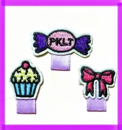 名札つけワッペン　かわいい3点セット　ハンドメイド