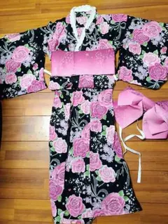浴衣セット　帯　ゆかた　レディース　ギャル　薔薇　リボン　y2k 姫　平成