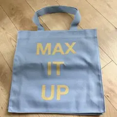【新品】MAX&Co. トートバッグ ライトブルー ゴールドロゴ　ビッグサイズのサムネイル