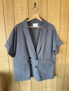 ディスコート　リネン半袖テーラードシャツ