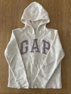 GAP ジップアップパーカー　女の子　オフホワイト　星柄　150cm