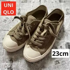 【23cm 美品】UNIQLO ユニクロ カーキ スニーカー レディースのサムネイル