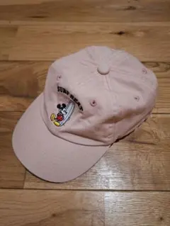 ミッキーマウス刺繍 ピンクキャップ