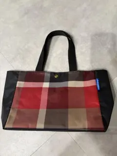 ナイロン チェック柄 トートバッグ
