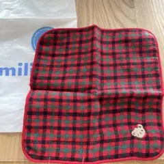 familiar ミニタオルハンカチ ギンガムチェック　赤　女の子