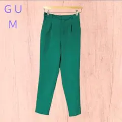 S1303❤️ GU カラーストレッチテーパードパンツ　M グリーン　緑