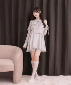 DOLCE LICHEドルチェリーチェ ボウタイシフォンセットアップ