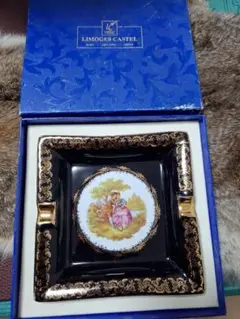 LIMOGES CASTEL 黒い陶器の灰皿