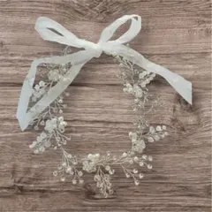 ウェディングヘッドドレス パール ビーズ