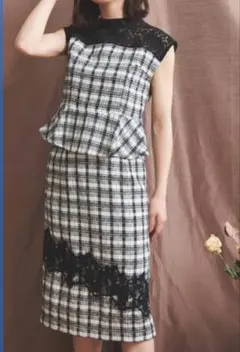 MTマリ様　 レイヤードチェックトップス　スカート セットアップ　美品