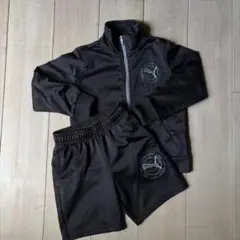 PUMA ブラック ジャージトップ&ハーフパンツ