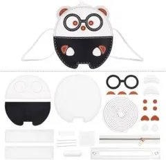 レザー製ショルダーバッグ ハンドメイド レザークラフトキット メガネ ホワイト