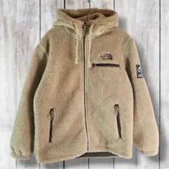 ノースフェイス ボアジャケット ワッペン ブラウン XS 刺繍ロゴ K1222