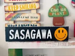 表札　ペイントブロック　名前入れオーダー　好きな文字入れます　お庭に　お店屋号