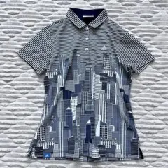 美品　アディダスゴルフ　半袖ポロシャツ　総柄　ボーダー