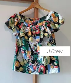 【美品】J.Crew ジェイクルー フレンチスリーブブラウス シャツ　メキシコ柄のサムネイル