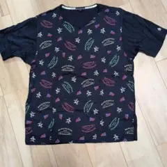 Munsingwear プリント柄 Tシャツ Lサイズ ネイビーのサムネイル
