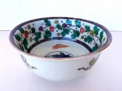 山本義博 明日香窯 色絵銀彩 留紅草 茶腕 陶芸 共箱付き 26.1.22-3