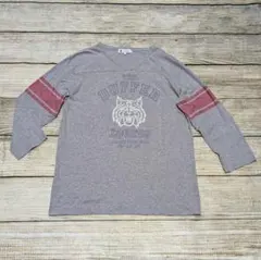 DUFFER 七分袖 フットボールTシャツ XL グレー Vネック 日本製 古着のサムネイル