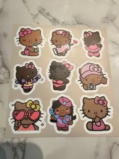 現品発送ハローキティガングロ 日焼けキティ ギャルキティ⑥防水シール おまけ付き