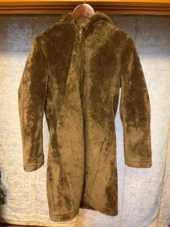 【匿名配送】UNIQLO　ボアロングコートXL　フード付き　古着【美品】