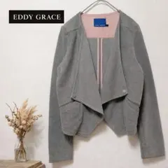 EDDY GRACE ノーカラージャケット グリーン グレー M レディース