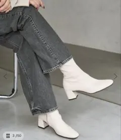 ルタロン　5cmスクエアフィットショートブーツ