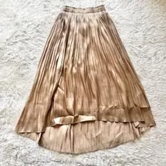 ANAYI アナイ　プリーツスカート　ロングスカート　光沢　ベージュのサムネイル