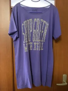 X-girl☆エックスガール ロング Tシャツ パープル 星柄ロゴのサムネイル