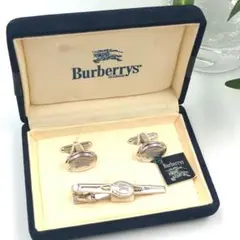 美品 BURBERRY バーバリー ネクタイピン カフス ホースロゴ 青 - メルカリ