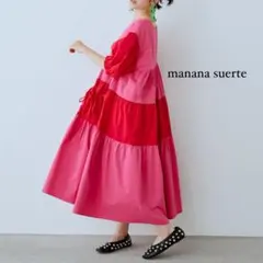 新品タグ付　manana suerte バルーンスリーブギャザーワンピースのサムネイル