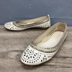 3F 【リーガル】REGAL パンチング フラットシューズ 24.5cm