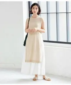 ADAM ET ROPE' FEMME ＳＬＩＴニットワンピース