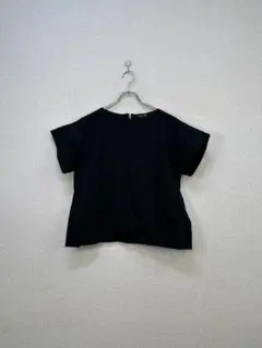 Drawer（ドゥロワー）黒 半袖トップス バックジッパー レディースM〜L相当のサムネイル