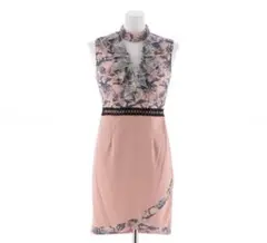 dazzystoreフリル付き花柄タイトドレス