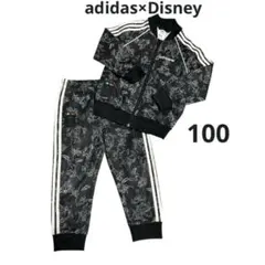 【100】アディダス オリジナル　ディズニー ジャージセット 黒