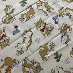 柴犬プリントコットン生地