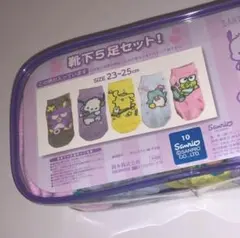未使用 サンリオ ソックス 5足セット ポーチ付 ポチャッコ ばつ丸 けろっぴ