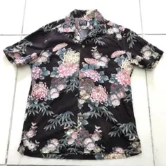 00s TAKEO KIKUCHI 和柄 花柄 オープンカラーシャツ 名作 2のサムネイル