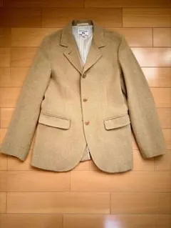 ユニクロ イネス ウールリネンブレンドジャケット M ベージュ ツイード風