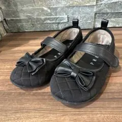 PREENリボン付きブラックフォーマルシューズ19センチ