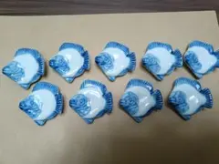 魚型陶器箸置き9個セット